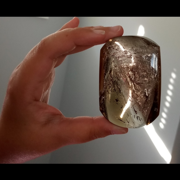HUGE Enhydro Smoky Quartz Crystal w/ ๐s, Polished (see video) - Picture 5 of 8